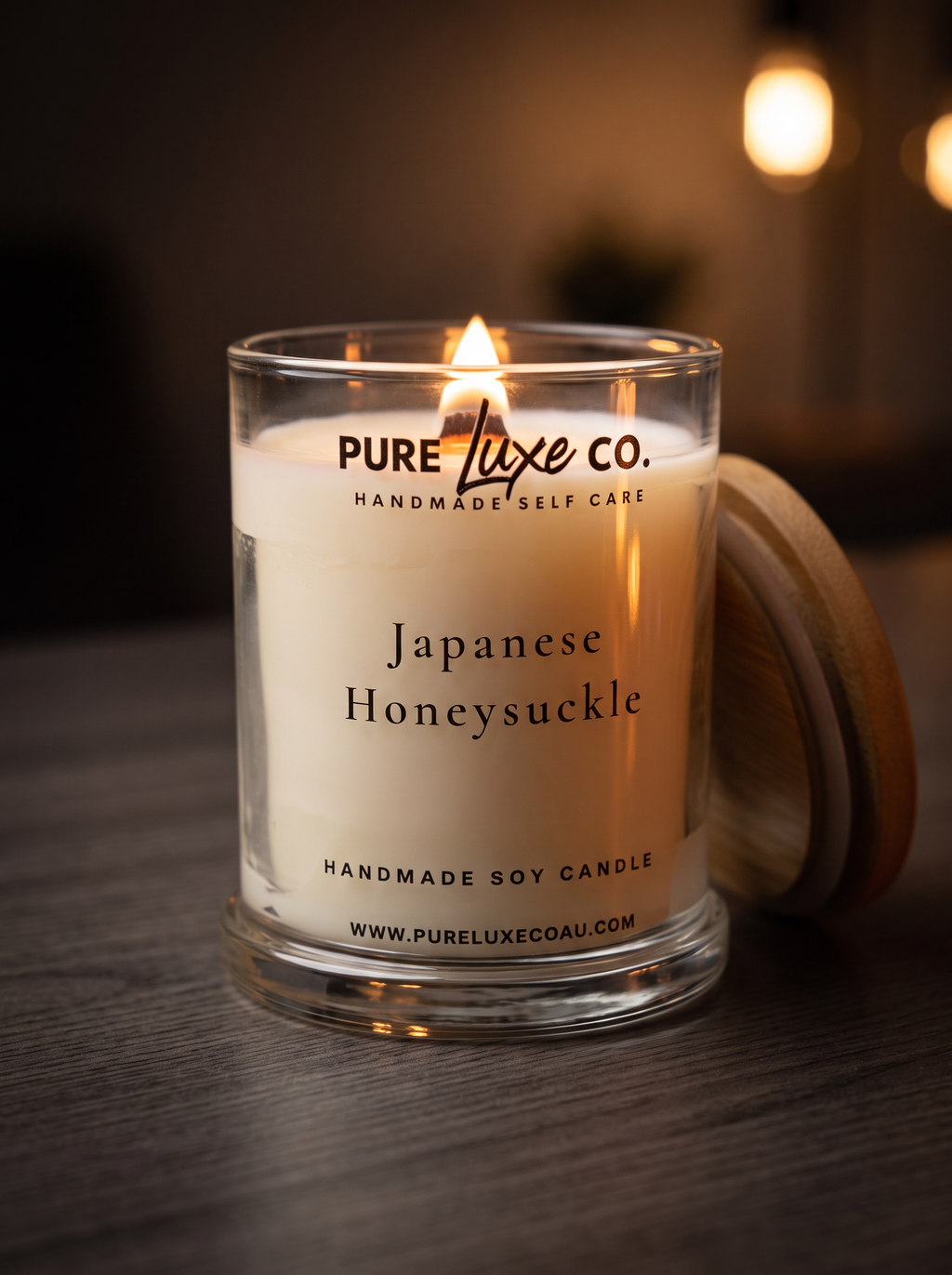 Large Soy Candle with Wooden Wick